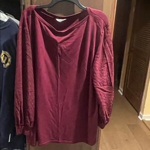 Amaryllis Deep Red Long Sleeve Top